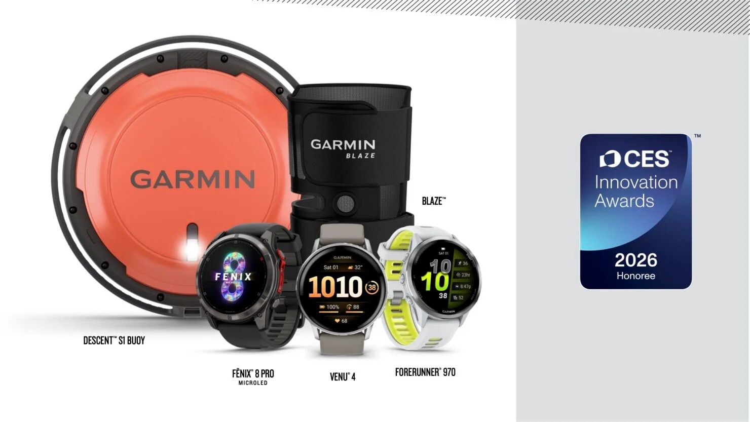 1. Garmin 於 2026 CES 國際消費電子展中榮獲五項創新獎